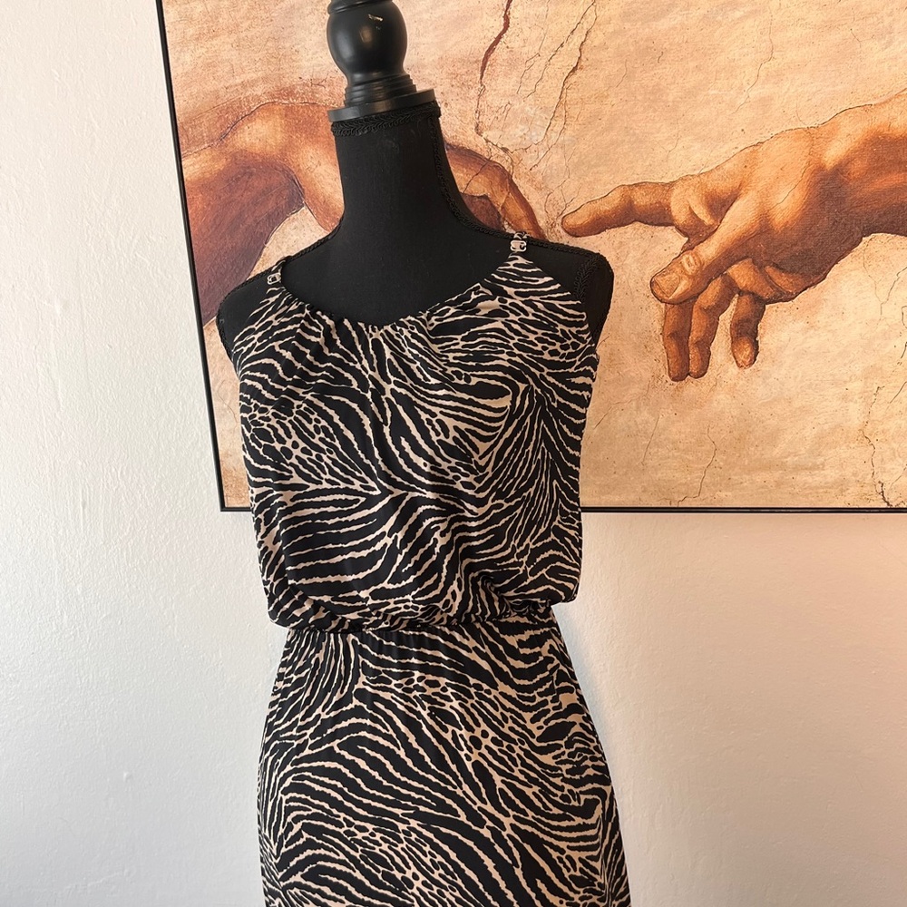 Zebra Print Maxi Sundress Dress